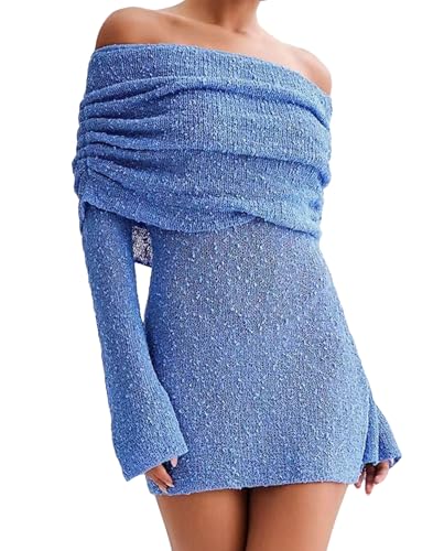Voghtic Women's Sexy Off Shoulder Knit Crochet...