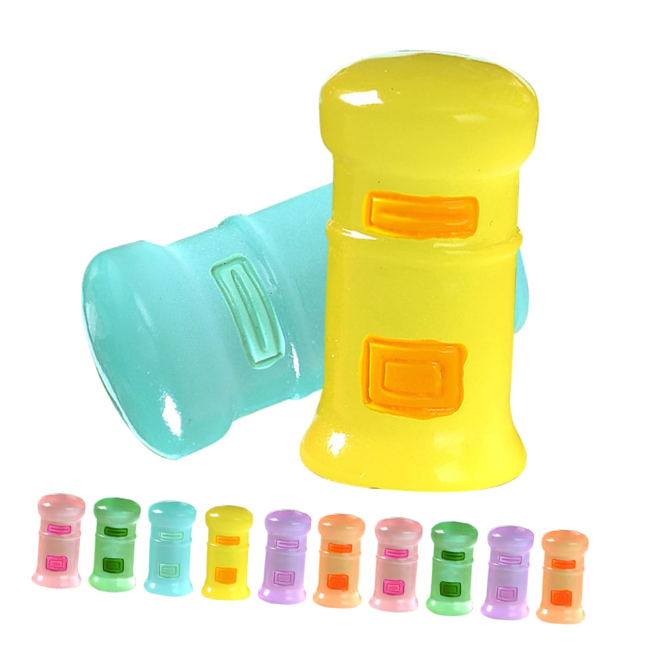 Toddmomy 12pcs Glow-in-The-Dark Mailbox Decorations Pastel Miniature Figurines for DIY Terrarium Craft Ornament
