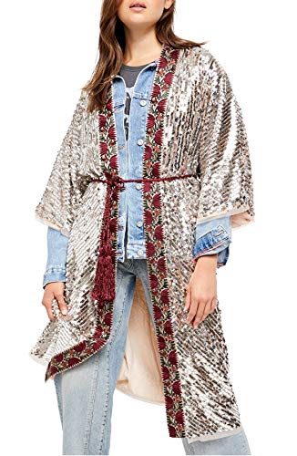 Free People Light is Coming Duster Silver LG (Women's 12)