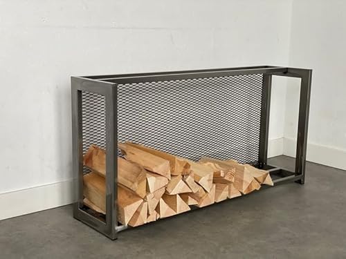 Yhkhar Modernes Kaminholzregal Schwarz 50x25x100