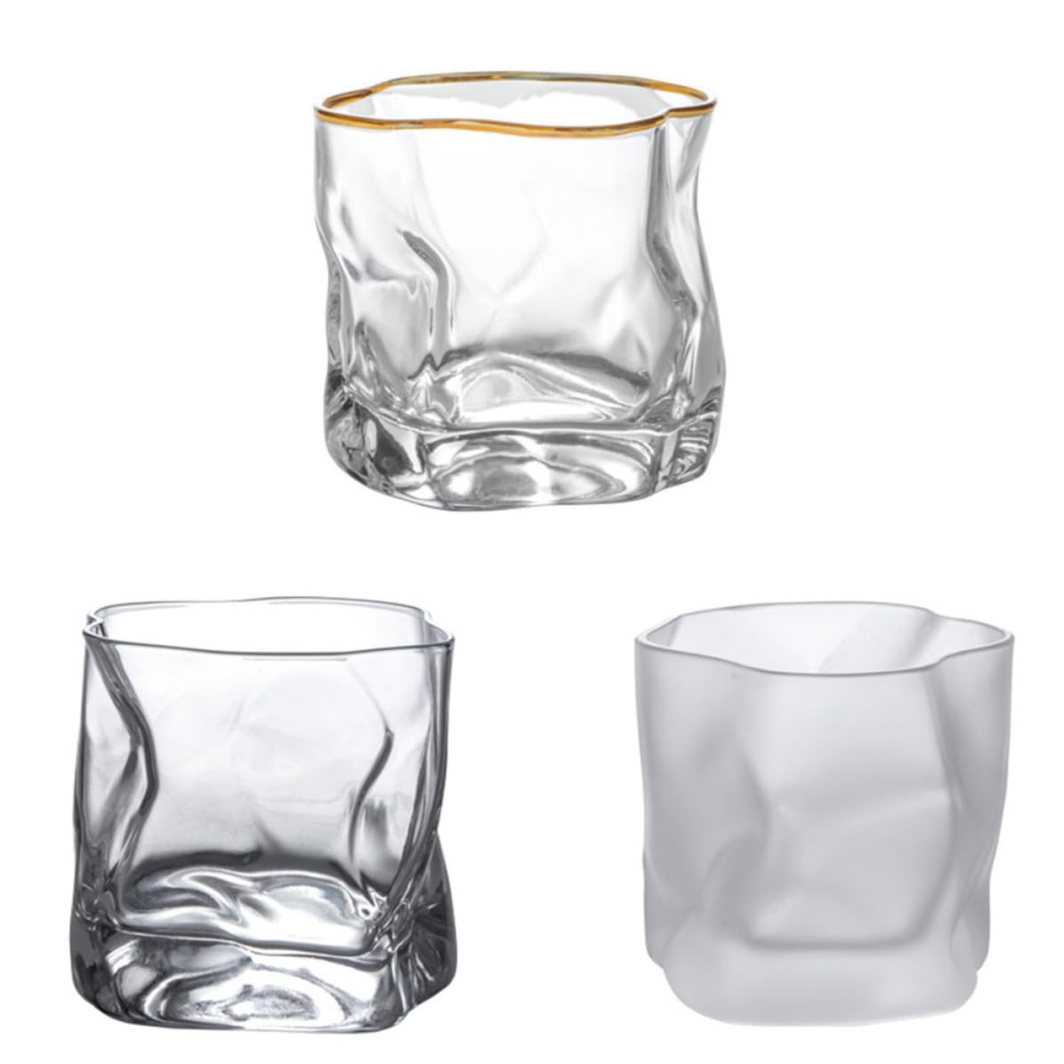 Cabilock 3 Piezas Vasos Retorcidos para Bebidas de Vidrio