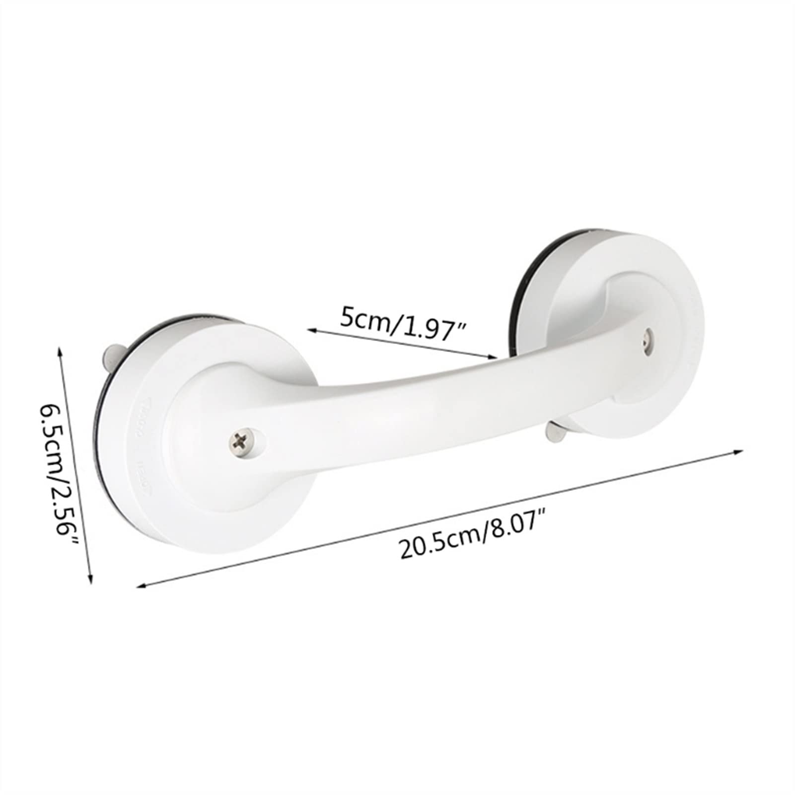 Barra de Agarre para Ducha con Ventosa, Mango de Ventosa Seguro y Fuerte Manija para bañera de Ducha Manija Antideslizante para niños (Color : Black) (Blanco)