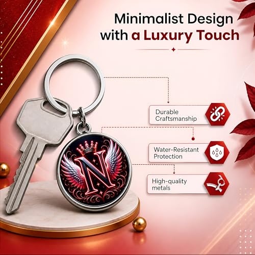 Image of magical gifts MG | Premium Alphabet & Initial Metal Keychain for Bags & Keys | Double-Sided | Personalized Initial Charm Keyring | Heavy-Duty Metal | Perfect for Gifting & Daily Use