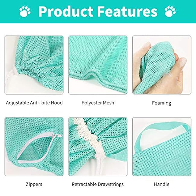 YLONG Cat Bathing Bag Anti-Bite and Anti-Scratch Cat Grooming Bag for Bathing, Nail Trimming, Medicine Taking,Injection,Adjustable Multifunctional Breathable Restraint Shower Bag(Gray)-WXn0NvB8