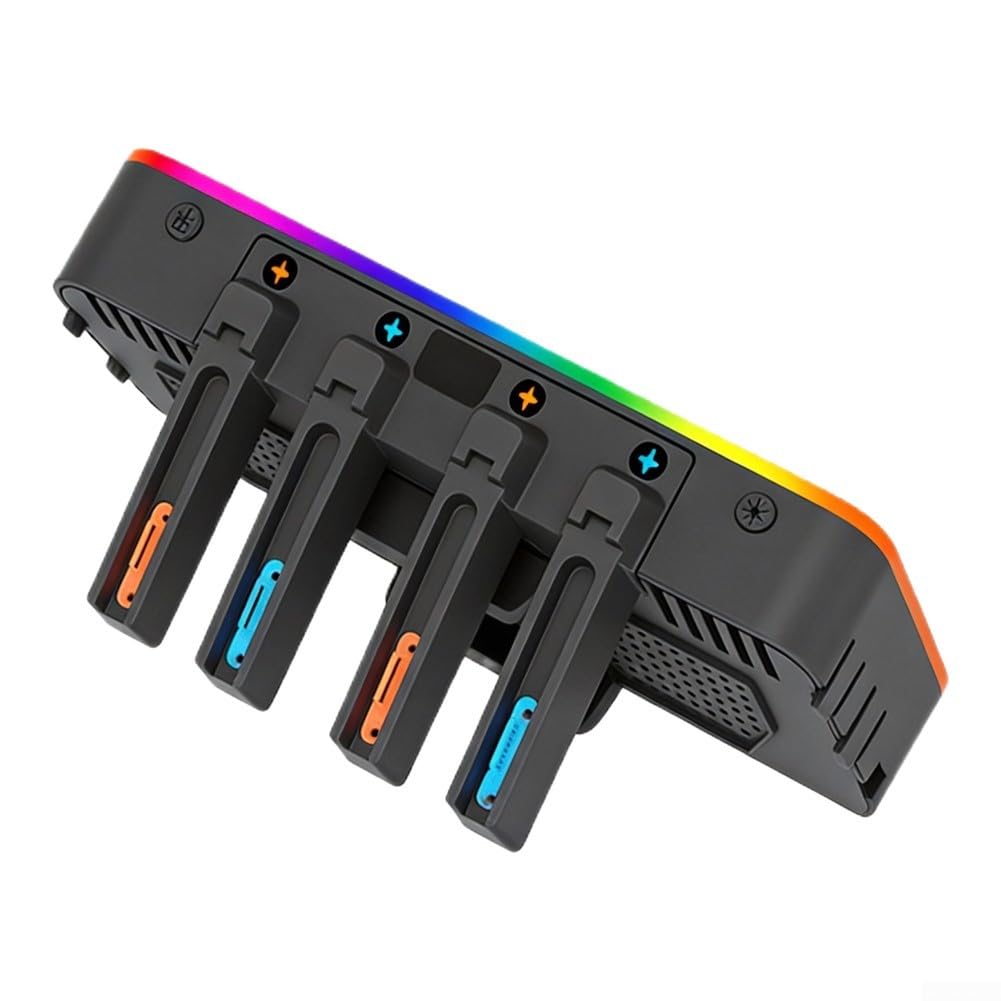Supporto da parete di ricarica per Nintendo Switch 2 RGB per ILLUMINAZIONE Supporto multifunzionale salvaspazio stand ABS nero facile installazione 16.5x8.2x27CM