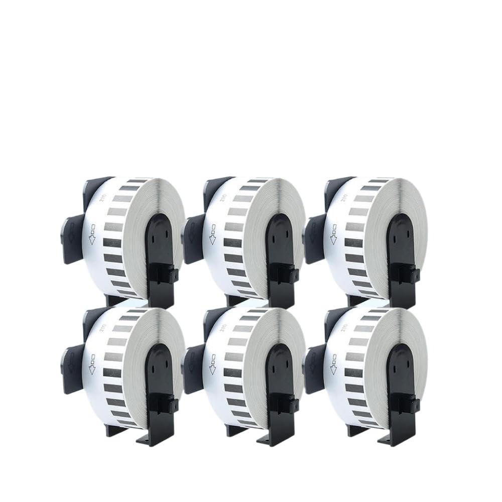 Etichetta di spedizione in carta termica 29 mm x 30. 6 rotoli di lunghezza continua da 48 m compatibili con la stampante per etichette(6 Rolls)