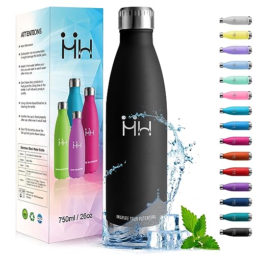HoneyHolly Trinkflasche Edelstahl - 750ml - Thermosflasche, BPA-Frei, Trinkflasche Sport - Auslaufsicher Wasserflasche,Trinkflasche Kohlensäure Geeignet, Thermoskanne für Fitness, Gym, Fahrrad