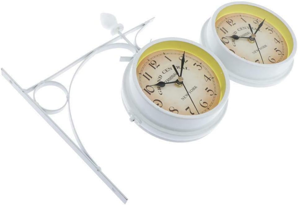 Clocks Outdoor Bracket Garden Station Wall Clock Double Side Clock