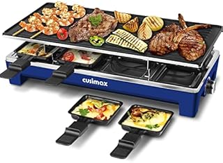 CUSIMAX Raclette Grill Electric Grills, Portable 2 in 1 Korean BBQ Grill Indoor