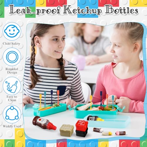 50 piezas de accesorios para caja Bento para niños que incluyen selecciones de alimentos mini bloque de construcción - Imagen 4 de 31