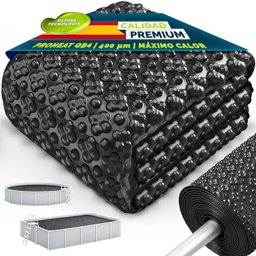 tillvex® Elite Lona Solar para Piscina 400 µm | Redonda Ø 549 cm | Lámina Térmica Recortable ProHeat QB4 | Cubierta Solar para Calentar el Agua | Cobertura Térmica Piscina Exterior