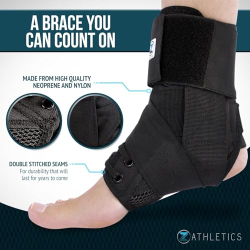 image for Z ATHLETICS Ankle Brace for Women & Men - Lace Up Adjustable Support w