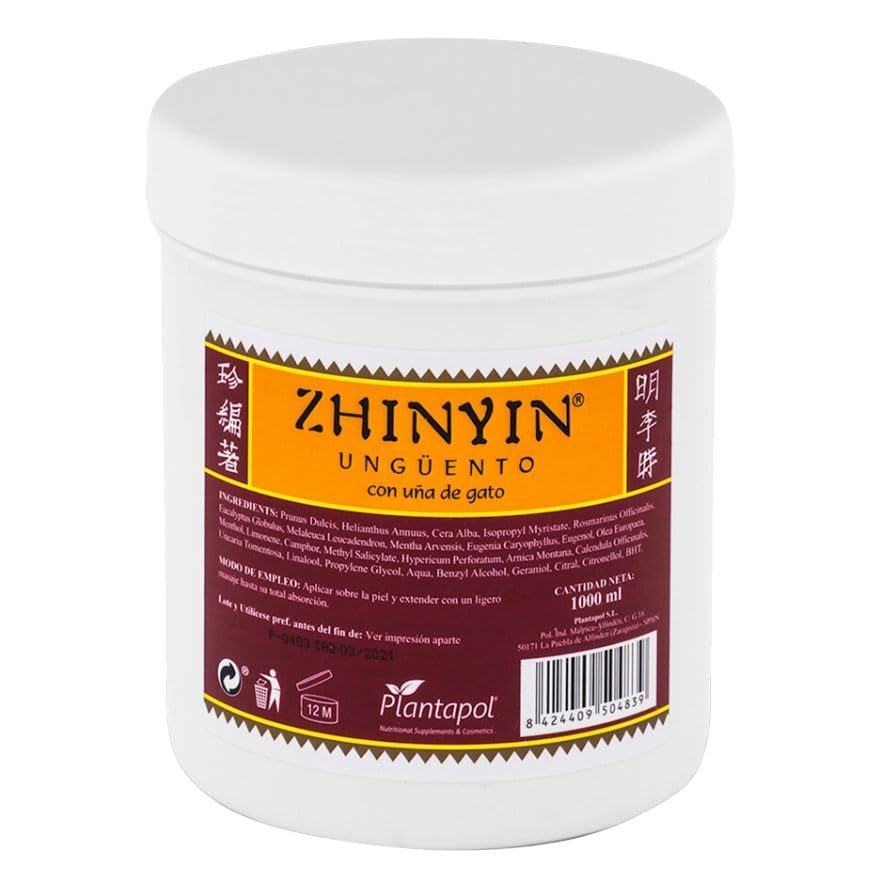 Zhinyin Ungüento Masaje, Crema Muscular con Harpagofito, Árnica, Hipérico, Caléndula, Menta y Romero, 1000ml
