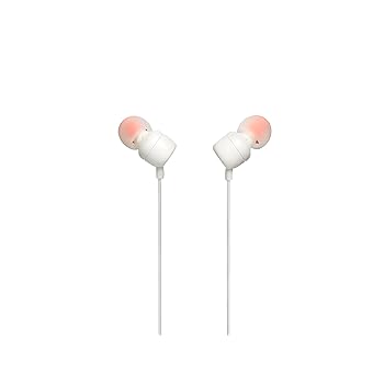 JBL T110 Wired In-Ear Headphones with JBL Pure Bass Sound White
