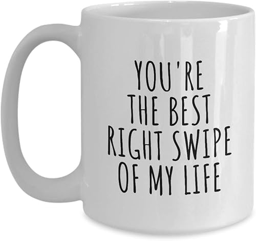 Taza de regalo divertida para novio novia Bf Gf en línea citas App presente idea aniversario fecha taza de té 15 oz