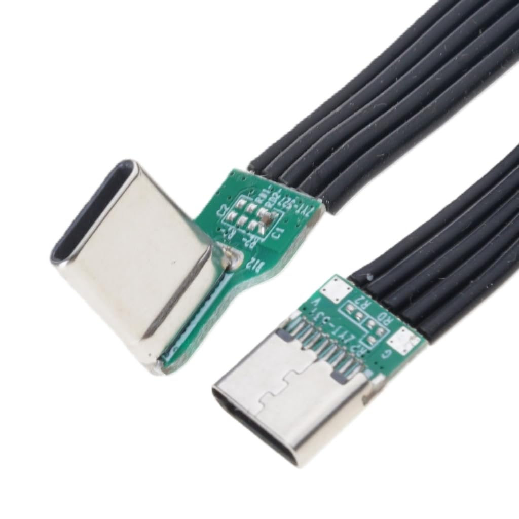 Elnwnnkc 60W 90 Degree USB C Male to USB C Female Cable Fast Charging Cable 480Mbps Data Transfer for Smartphones Tablets