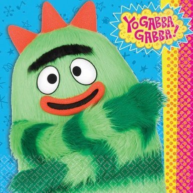Hip and Hop Yo Gabba 6 1/2In X 6 1/2In Lunch Napkins Birthday Party Supplies, Multi