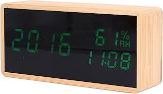 Digital Clock Large Display,Temperature Humidity LED Digital Clock,Electric Clock,Sound Control Alarm Clock Table Desk Alarm Clock,for Bedside Desk Bedroom, Temperature Humidity LED Digital Clock