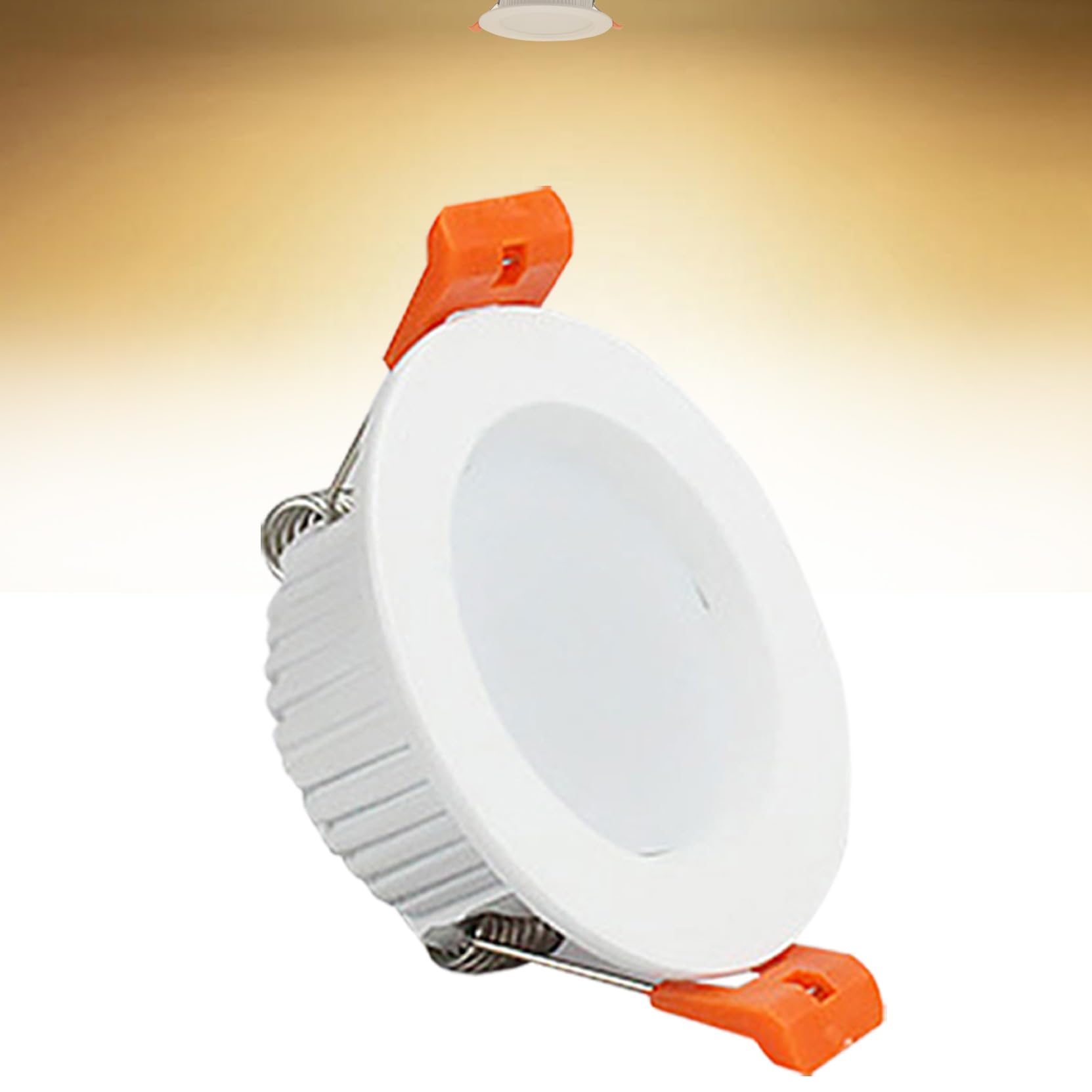 Syibelters 5W LED Recessed Ceiling Spotlights, 3000K Warm White Ultra Slim Panel Light, Cut Φ70-75mm, AC110-240V Round Downlights for Living Room Office, 1 Pack