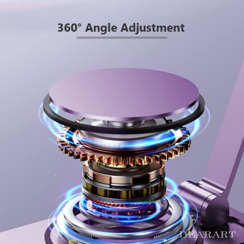 Image of DEARART Cellphone Stand, 360 Adjustable Phone Stand for Desk, Purple Foldable Phone Holder Fully Carried Easily, Compatible for iPhone, Pad, Tablet etc.