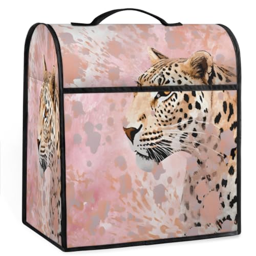 Coffee Maker Cover Animal Leopard Printing Kitchen Appliance Covers Small Appliance Covers Blender Cover Juicer Cover Dust Covers for Kitchen Appliances with Top Handle and Pockets,Washable,C368