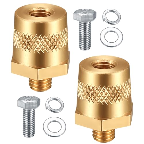 2 Packs Battery Terminal Connectors Set, Auto Battery Post Terminals Post Adapters, for M8 Top or Side Post Threaded Terminal Charging Post Extender Adaptor Conversion