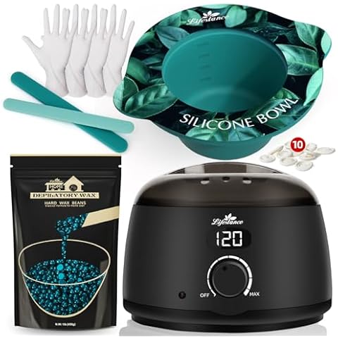 Lifestance Conical Silicone Wax Warmer Liner + 1LB Jasmine Wax Beads + L2 Digital Wax Warmer Cover