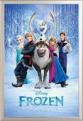 Empire Merchandising GmbH Affiche Motif Personnages du Film La Reine des neiges Cadre Aluminium argenté