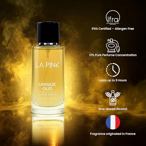 Image of La Pink Unique Oud EDP Perfume for Woman & Man | Oud, Leather, Woody & Musky Notes | Long Lasting Unisex Luxury Fragrance for Men & Women | 50ml