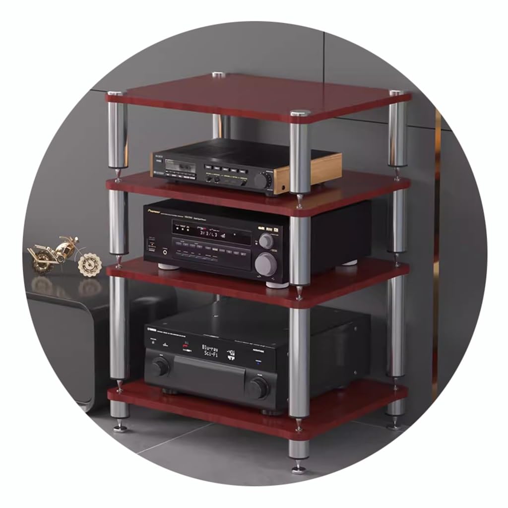 HiFi O Rack 4-stöckiges verstellbares Regal für Plattenspieler und DVD-Player, stabile Halterung, 60 x 48 x 80 cm, ideal für Heimkino und Wohnzimmer-Unterhaltung