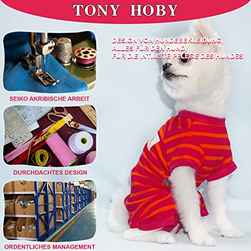 TONY HOBY Shirts for Dogs, Dog Pajamas with Striped and 4 Legs Soft and Breathable Dog Tshirt Dog Clothes for Small Medium Large Dogs (Boys-Red, M) – Bild 6