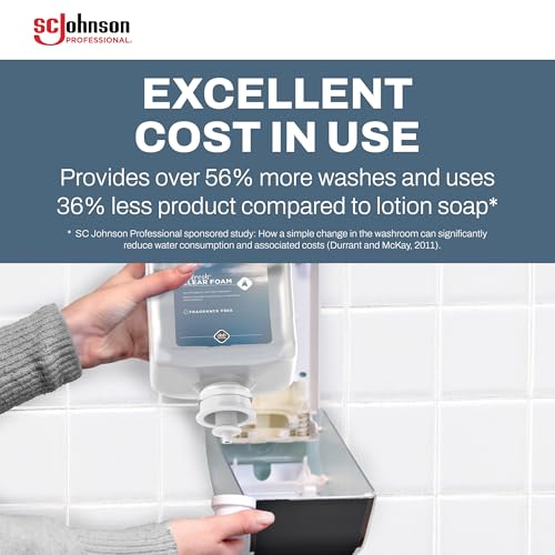 Image of SC Johnson Professional Refresh Clear Foam Soap Cartridge Refill Pack, Foaming Hand Soap, 1 Liter Cartridge Foam Soap Refill, 2 Count, for Professional Use Only