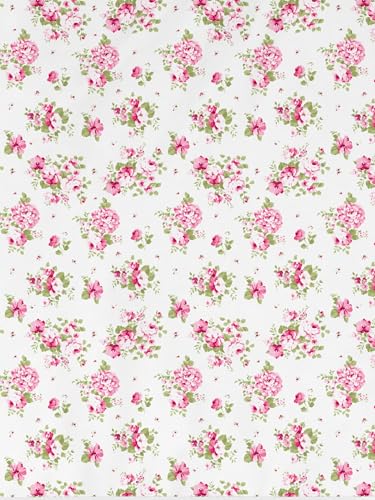 Image of DDECOR Live Beautiful 100% Compact Combed Cotton Floral King Flat Bedsheet with 2 Pillow Covers | Rotary Print 145TC | Perfect for Everyday Bedroom Use | Cresta Collection | 2.24 x 2.54 M|Pink Yarrow