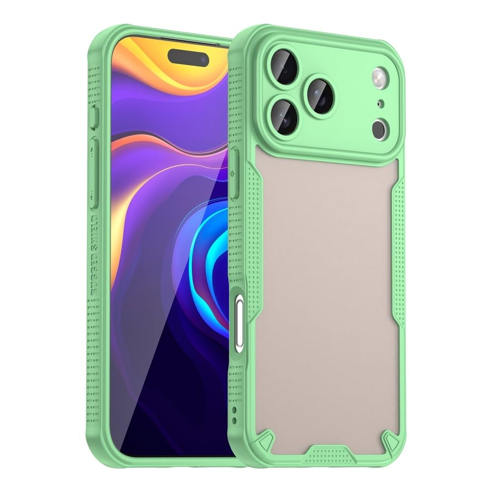 Coque iPhone 16 Pro Max vert rigide givrée en silicone de protection - 8