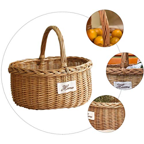 Yardwe Tecido Cesta de Vime Do Piquenique Cesta De Armazenamento Cesta de Doces de Presente de Pásco