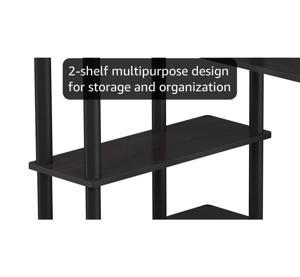 Amazon.com: Furinno TURN-N-TUBE Desk, Gaming Desk with Shelves