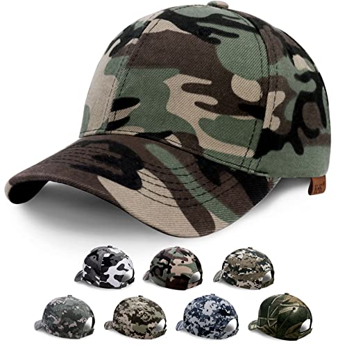 BLURBE Casquette de Baseball Homme Réglable Chapeau de Camouflage Anti-Soleil Casquette Plate Légère Respirante pour Sport Camping Chasse Pêche Voyage