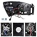 AKKON - For Dodge Ram Pickup Truck Black Bezel Dual Halo Ring LED Projector Headlights Left + Right Replacement