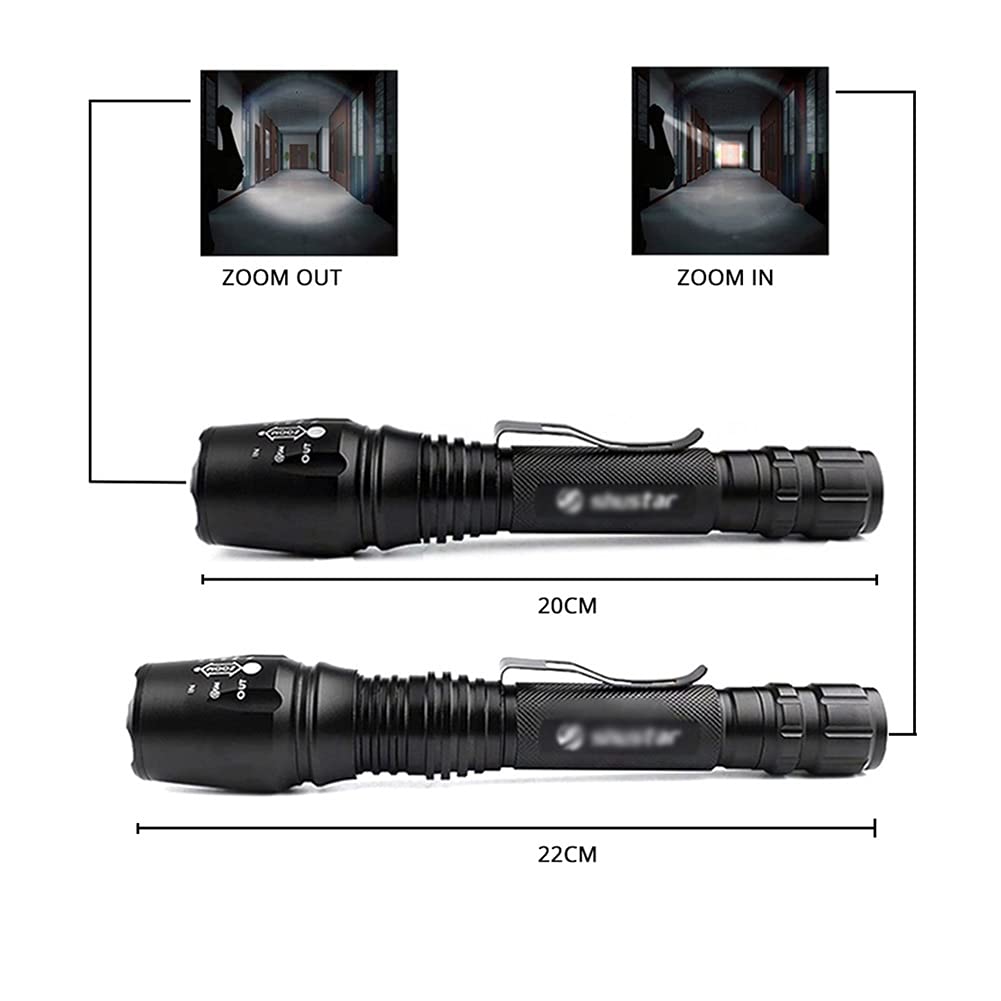 Cadena de Luces Linterna LED Brillante Antorcha con Zoom 5 Modos de iluminación Iluminación Exterior Utilizada para Aventuras de Campamento, Paseos nocturnos de Caza Iluminación de festivale