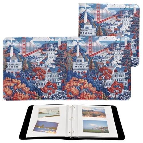 Álbum de fotos de cuero sintético (PU) autoadhesivo para fotos de 2x3, 4x6, 5x7 y 6x8 pulgadas, 20 páginas, diseño DIY y anillado, ideal para bodas, viajes y recuerdos familiares miniatura 2