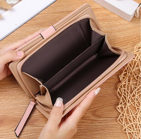 Mothers Day Gifts, Wallet Women, Pink Synthetic Leather Long Wallet with Elegant Hollow Leaf Design, Zipper Closure and Multiple Card Slots - Perfect for Daily use, Cute Wallet (Pink)3