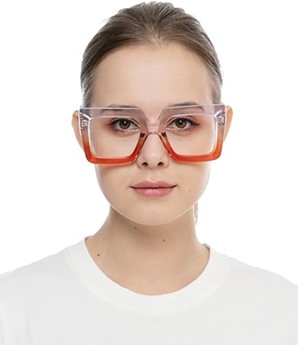 Miniatura 5 de NIDOVIX Gafas cuadradas de gran tamaño con bloqueo de luz azul para mujer, gafas de marco grande de moda, gafas de lectura para computadora