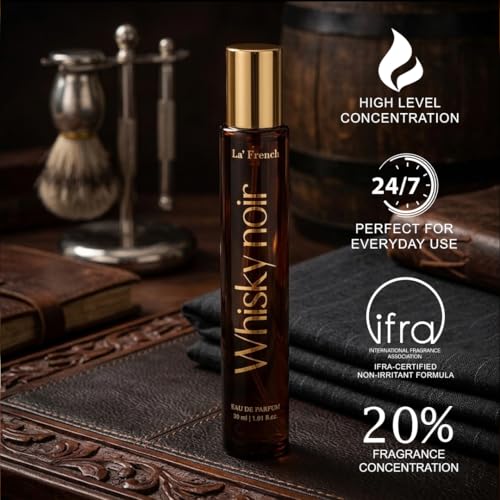 Image of La French Whisky Noir Perfume 30ml | Long-Lasting Premium Fragrance for Men | Bergamot, Jasmine & Patchouli Notes | Bold & Sophisticated Scent