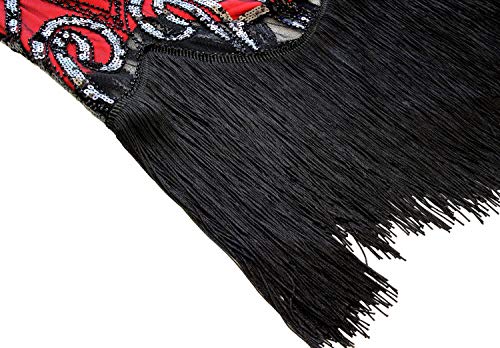 Image of Women 1920s Gatsby Vintage Sequin Flapper Fringe Party Plus Dress with 20s Accessories Set