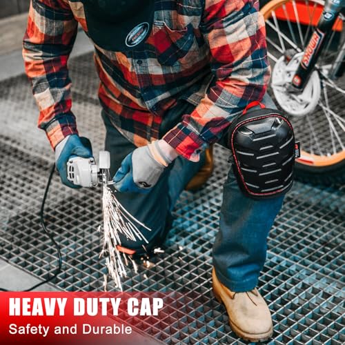 Freekyrock Professional Knee Pads For Men Women, Gardening Knee Pads Construction For Work With Heavy Duty Cap And Durable Straps, Adult Soft Knee Pads With Red Sturdy Stitching, Safety thumb #6