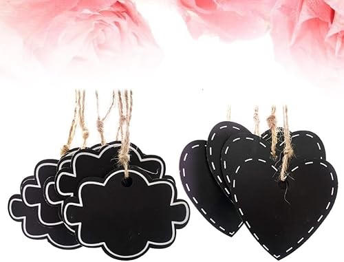 Miniatura 5 de ABOOFAN Mini pizarras de tiza, 20 unidades, manualidades de madera para niños, cordones para niños, mini pizarra de tiza para niños, pizarra