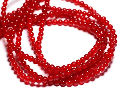 Perles de jade rouge LKBEADS de 4 mm pour créer vos bracelets d'énergie et bijoux d'été