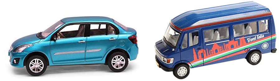 Centy Toys Plastic Swift Dezire Pull Back Car, Multi Color & Plastic Pull Back School Bus, Number of Pieces: 1, Yellow, Kid