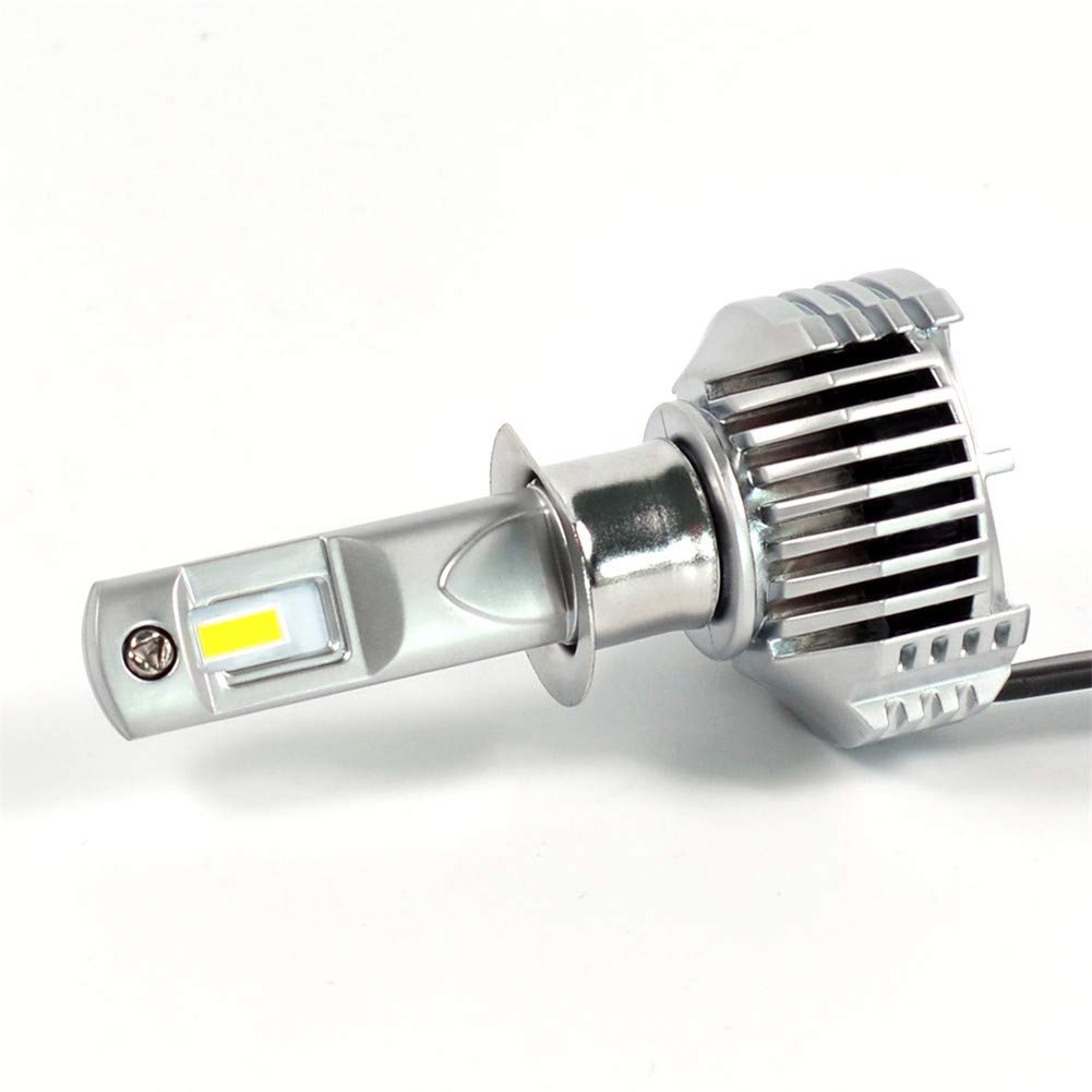 Bombilla H1 LED Coche Faros Delanteros Bombillas, Reemplazo Luz Halógena Blanco 6500K, 2 Lámparas