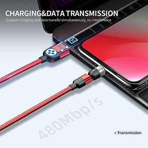 Btuty Cabo de dados de sucção magnética giratória de 540 graus Cabo de carregamento rápido 3A Cabo d